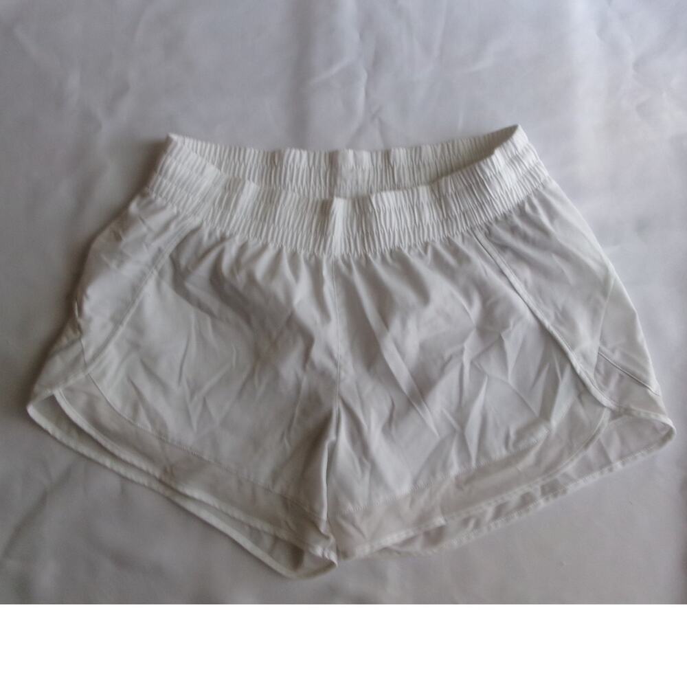 Athleta Mesh Racer Run Shorts Womens Small White Lined Running Athletic